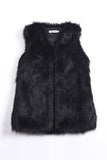 Faux Fur Vest Long Fluffy V-Neck Waistcoat for Women