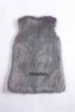 Faux Fur Vest Long Fluffy V-Neck Waistcoat for Women