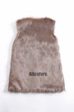 Faux Fur Vest Long Fluffy V-Neck Waistcoat for Women