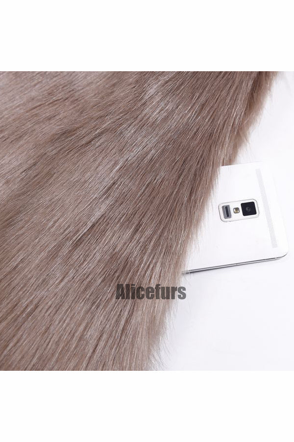 Faux Fur Vest Long Fluffy V-Neck Waistcoat for Women