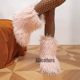 Faux Lamb Fur Boots Winter Curly Long Hair Booties for Women