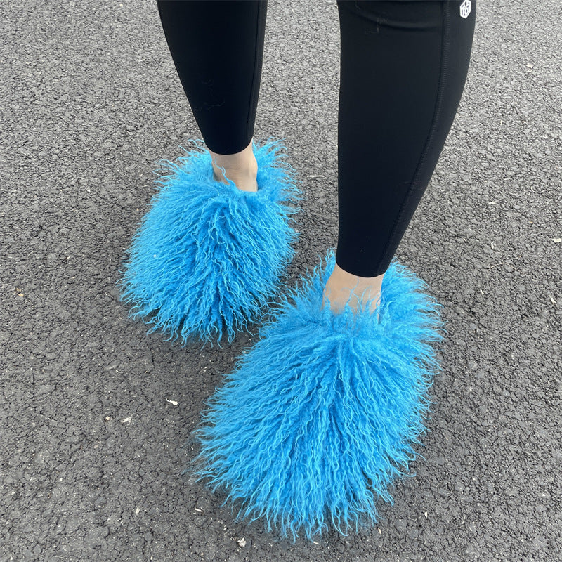 Faux Lamb Fur Slippers for Women
