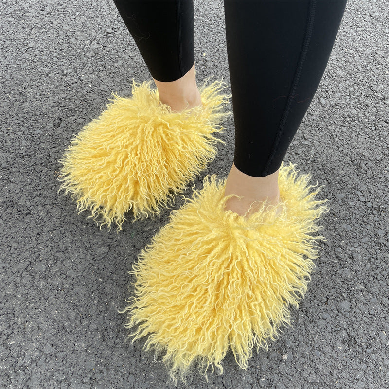 Faux Lamb Fur Slippers for Women
