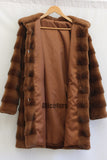 Faux Mink Coat Long Hooded Fuzzy Overcoat for Women