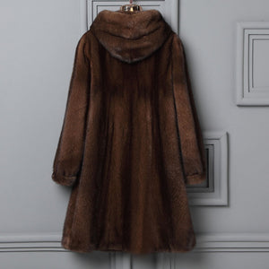 faux mink coat winter hooded outerwear for women in brown 1 Alicefurs
