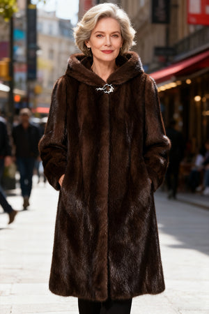 faux mink coat winter hooded outerwear for women in brown 15 Alicefurs
