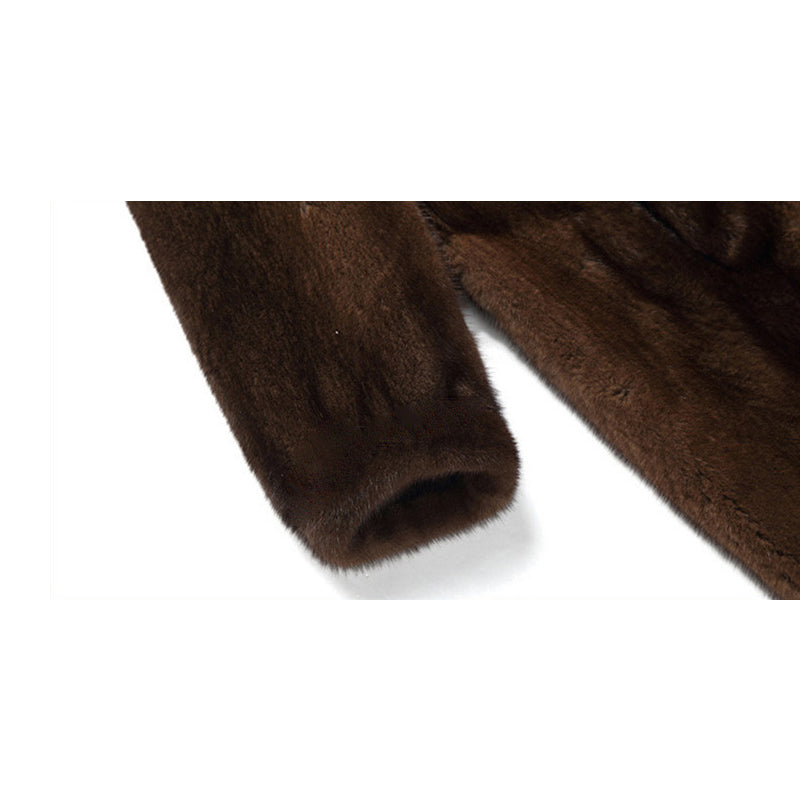 Faux Mink Coat Winter Hooded Outerwear for Women