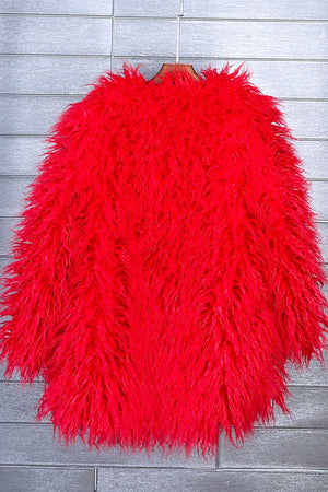 faux mongolian fur coat womens long tibetan outerwear in red 2 Alicefurs