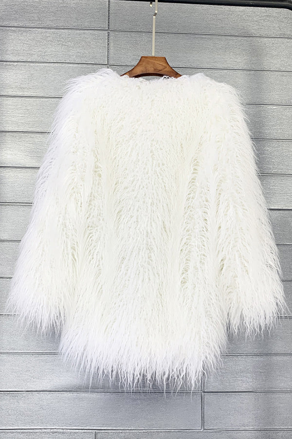 Faux Mongolian Fur Coat Women's Long Tibetan Outerwear