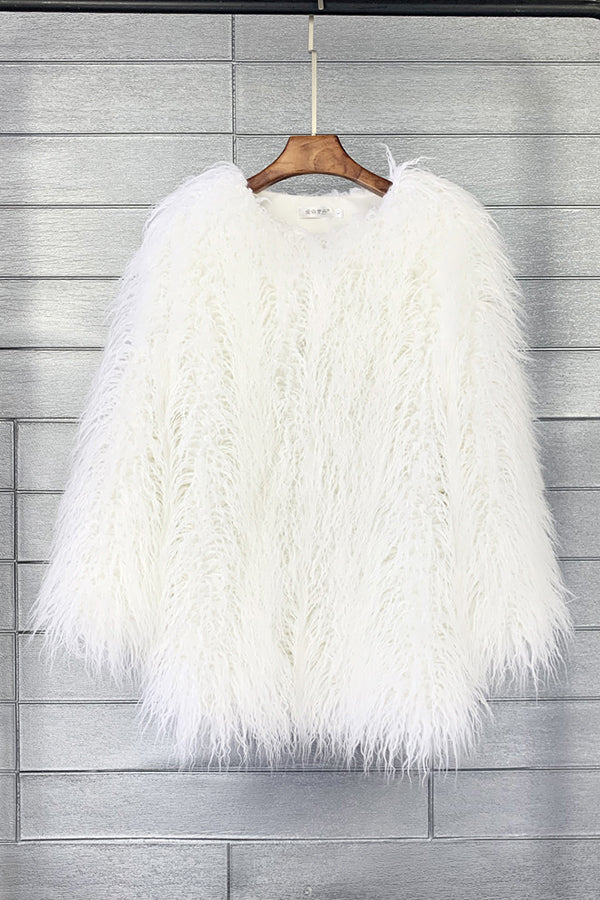 Faux Mongolian Fur Coat Women's Long Tibetan Outerwear