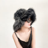 Floppy Fur Bucket Hat in Wide Brim for Women