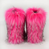 Fluffy Boots Winter Mid Calf Fur Booties for Women