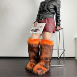 Fluffy Faux Fur Boots Knee High for Women