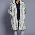 fluffy faux fur coat winter casual long overcoat for men Alicefurs
