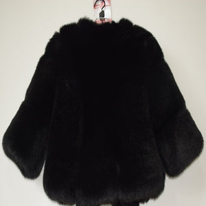 fluffy-faux-fur-jacket-with-bell-sleeves-for-women-in-black - Alicefurs