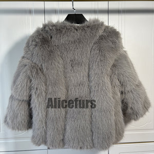 fluffy-faux-fur-jacket-with-bell-sleeves-for-women-in-grey-1 - Alicefurs