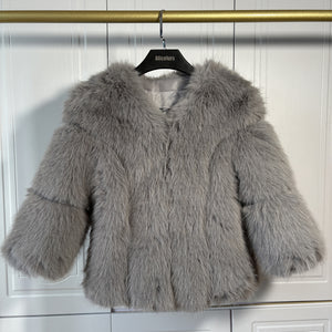 fluffy-faux-fur-jacket-with-bell-sleeves-for-women-in-grey - Alicefurs
