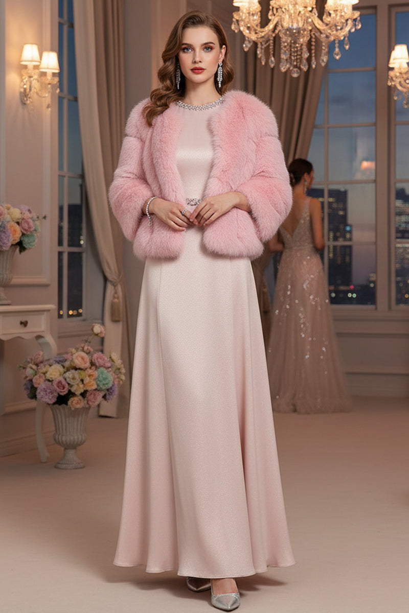 Fluffy Faux Fur Jacket with Bell Sleeves for Women