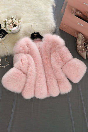 fluffy-faux-fur-jacket-with-bell-sleeves-for-women-in-pink-9 - Alicefurs