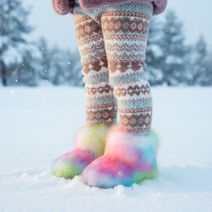 fluffy fur boots for toddlers and little girls in multicolor 20 Alicefurs