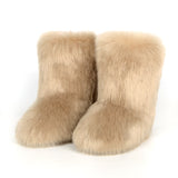 Fluffy Fur Boots Winter Short Booties for Women