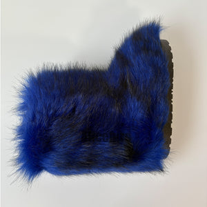 fluffy fur boots winter short booties for women in royal blue 8 Alicefurs