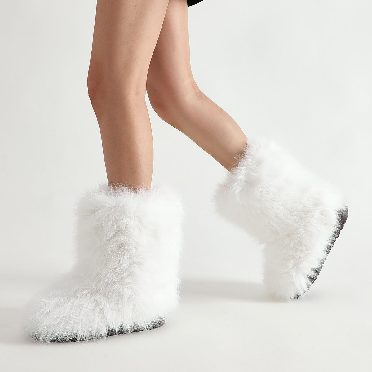 Full Fur Boots Women's Winter Hairy Boots