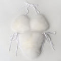 fur bikini set fuzzy bathing suit for women in white Alicefurs