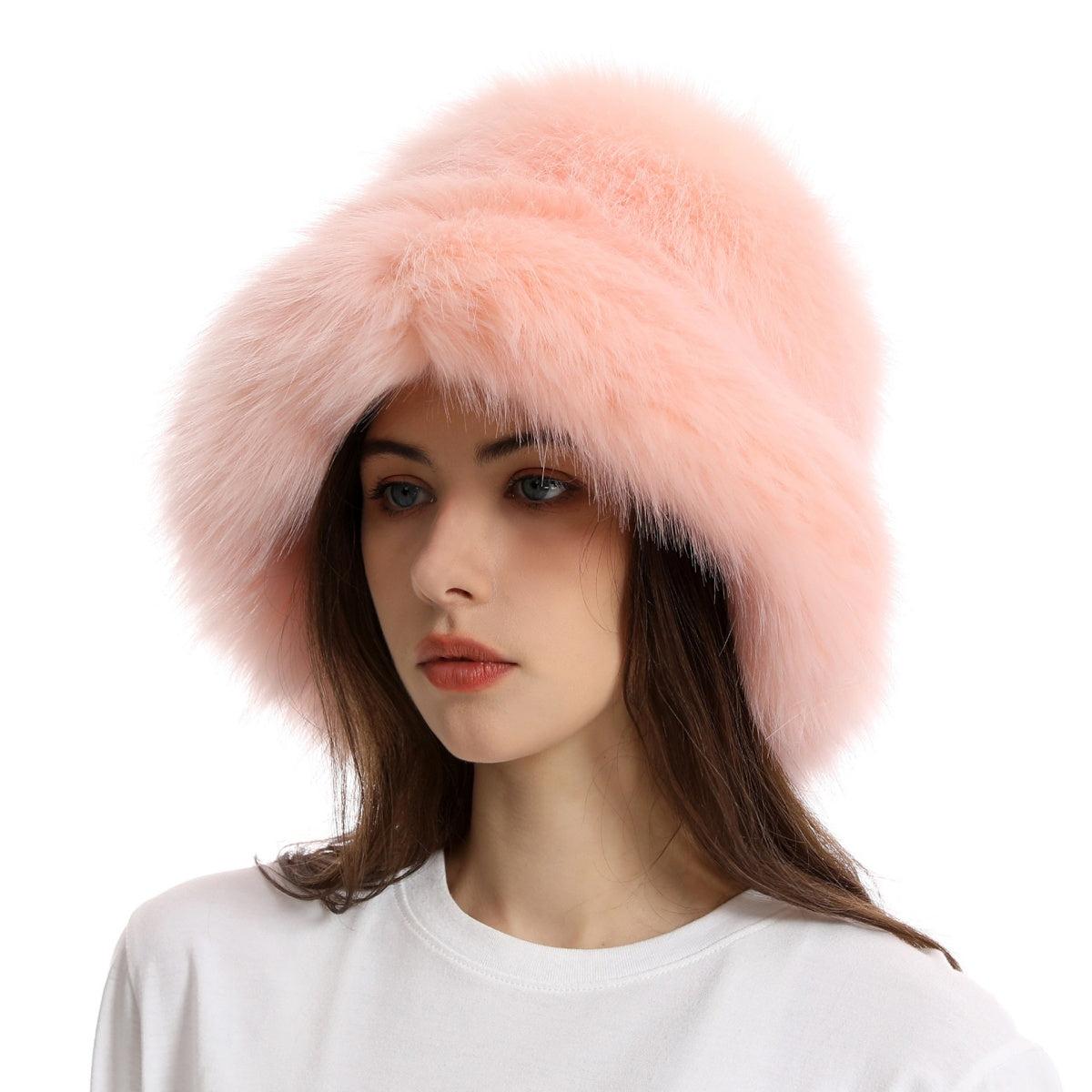 Fur Bucket Hat Women's Winter Fluffy Hat