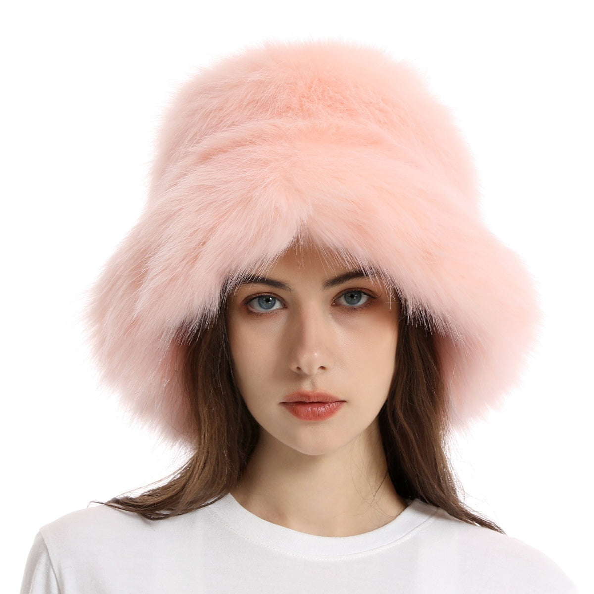 Fur Bucket Hat Women's Winter Fluffy Hat