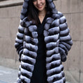 fur chinchilla coat long hooded outerwear for women 1 Alicefurs