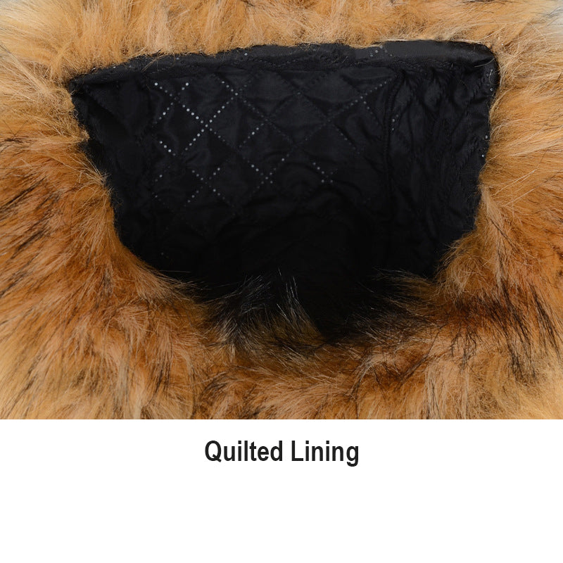 Fur Trapper Hat Women's Fluffy Hat with Ear Flaps