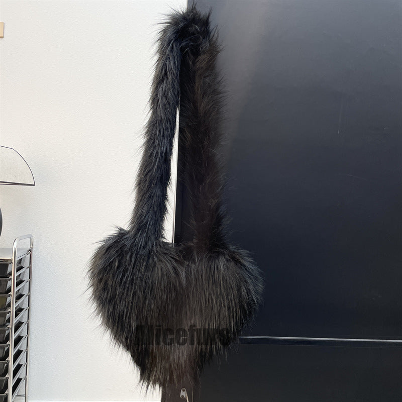 Bolso bandolera de piel con forma de corazón para mujer