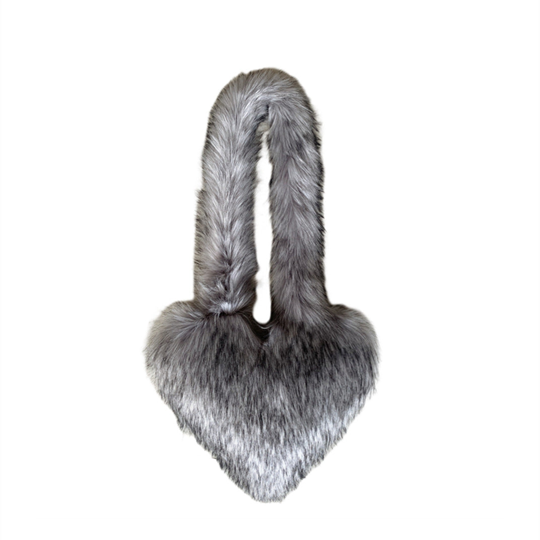 Bolso bandolera de piel con forma de corazón para mujer