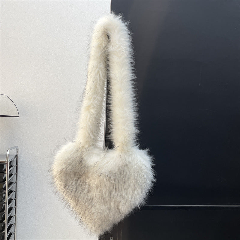 Bolso bandolera de piel con forma de corazón para mujer