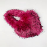 Heart Shaped Fur Bag Small Fluffy Tote Purse for Women