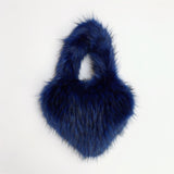 Heart Shaped Fur Bag Small Fluffy Tote Purse for Women