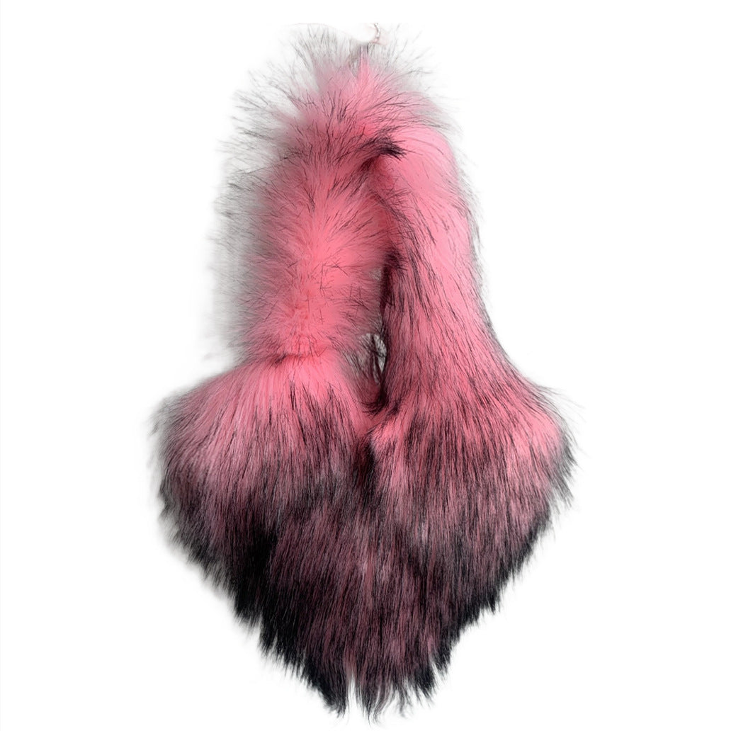 Bolso de piel con forma de corazón, pequeño y esponjoso, para mujer