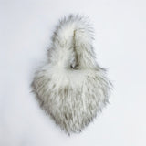 Heart Shaped Fur Bag Small Fluffy Tote Purse for Women