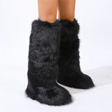 Knee High Faux Fur Boots for Women