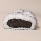 White Fur Boots in Knee High Length for Women