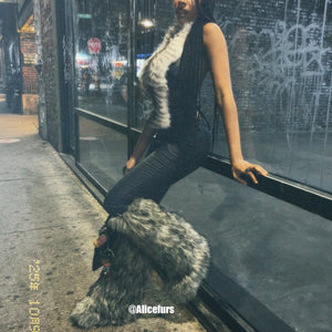 knee high furry boots winter tall fur boots for women in dusty grey 14 Alicefurs