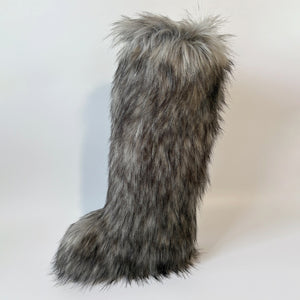 knee high furry boots winter tall fur boots for women in dusty grey 18 Alicefurs