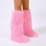 Knee High Tassel Fur Boots for Women