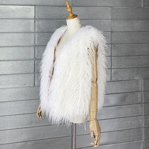 lamb fur vest curly mongolian sleeveless jacket for women in white 1 Alicefurs