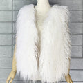 lamb fur vest curly mongolian sleeveless jacket for women in white 5 Alicefurs