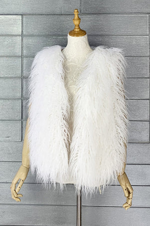lamb fur vest curly mongolian sleeveless jacket for women in white 5 Alicefurs