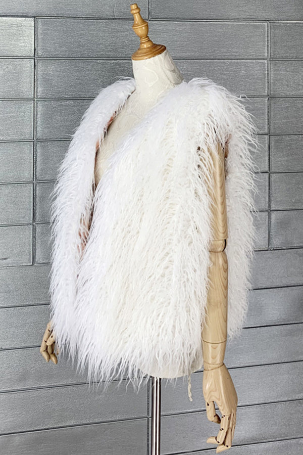 Lamb Fur Vest Curly Mongolian Sleeveless Jacket for Women