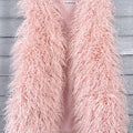 lamb fur vest long shaggy sleeveless jacket for women in light pink Alicefurs