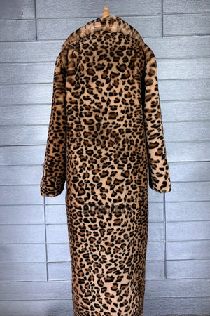 leopard faux fur coat winter full length outerwear for women 11 Alicefurs